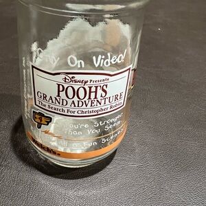 Disney Pooh's Grand Adventure Glass Jar with Red and Yellow Accents